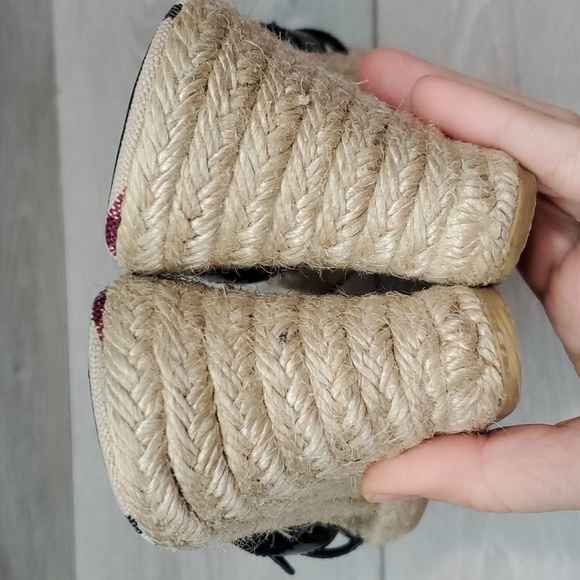 Burberry Womens Leather Logo Print Espadrille Wedge Sandals Shoes sz EU 40/10 - Picture 7 of 13